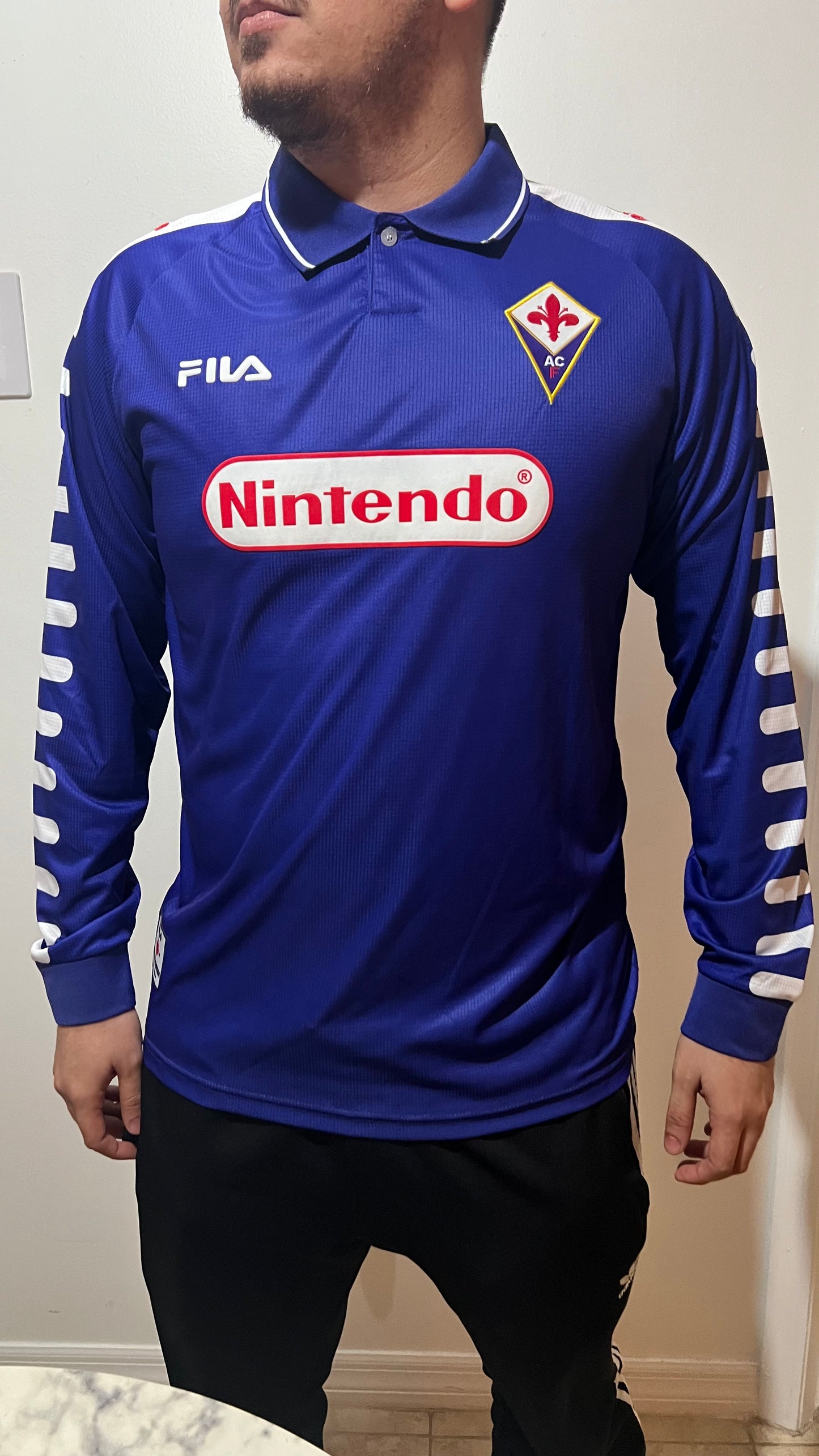 Fiorentina 1998/99 Local Manga Larga - Camiseta Retro