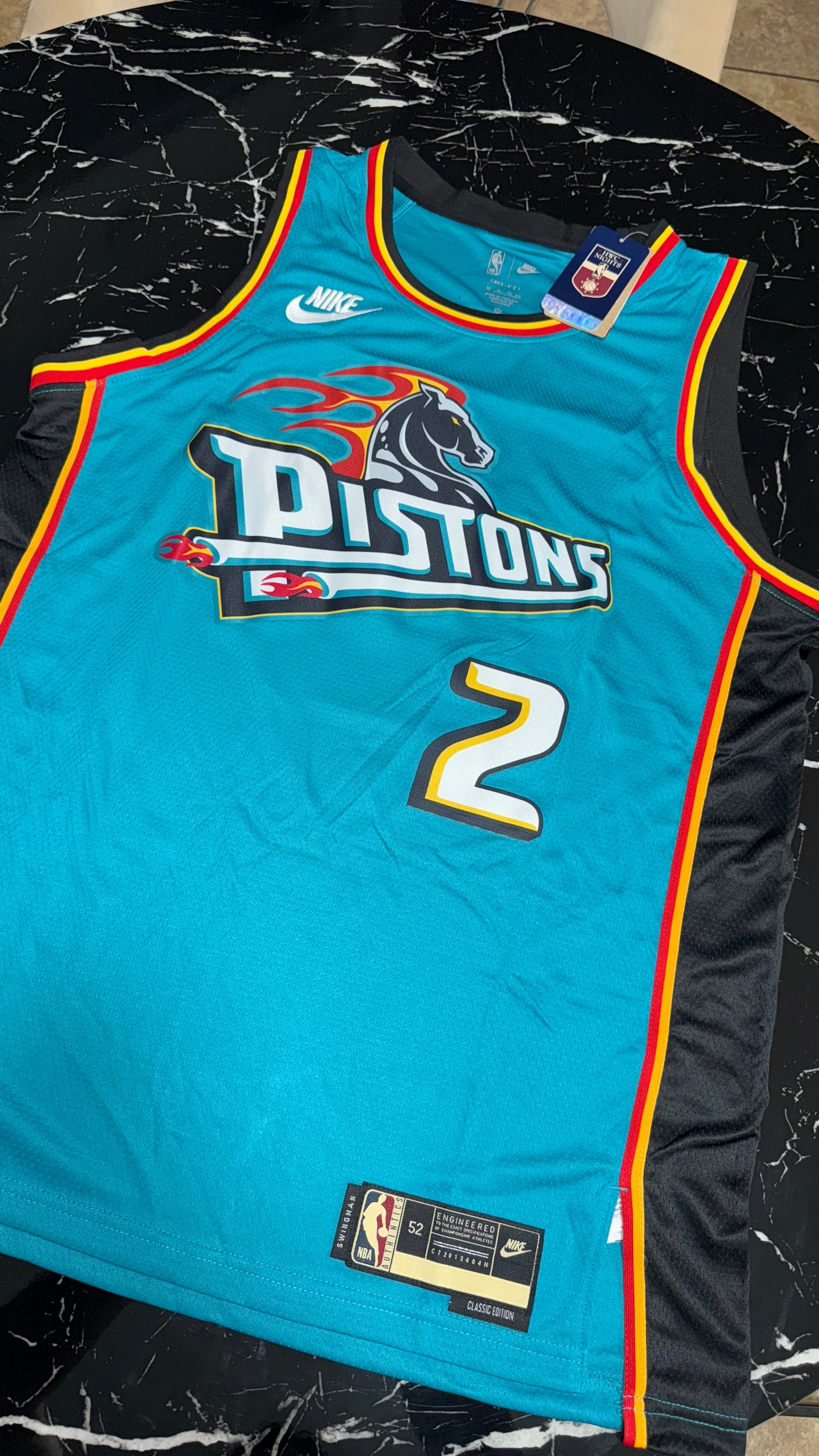 Detroit Pistons NBA - Camiseta Retro Teal Horse