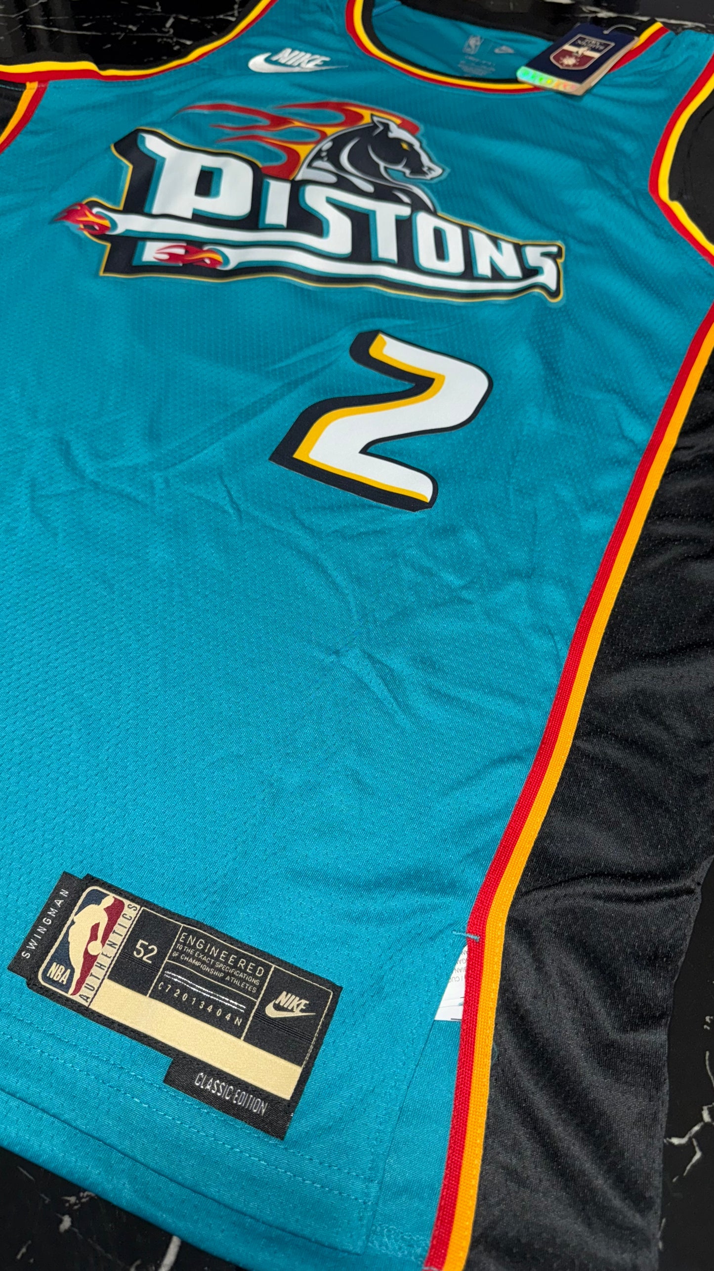 Detroit Pistons NBA - Camiseta Retro Teal Horse