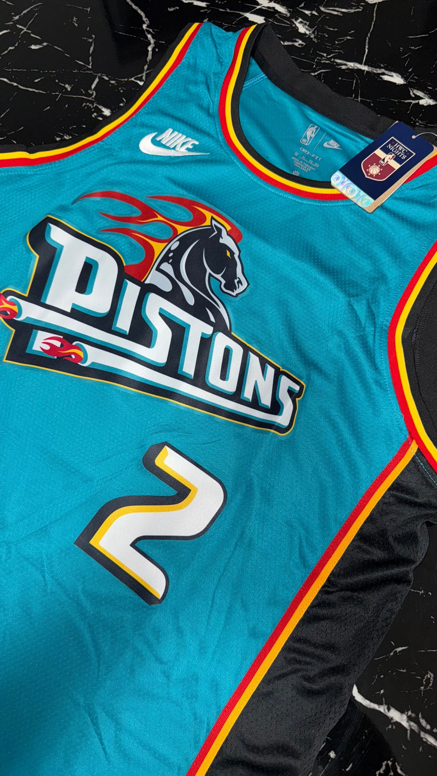 Detroit Pistons NBA - Camiseta Retro Teal Horse