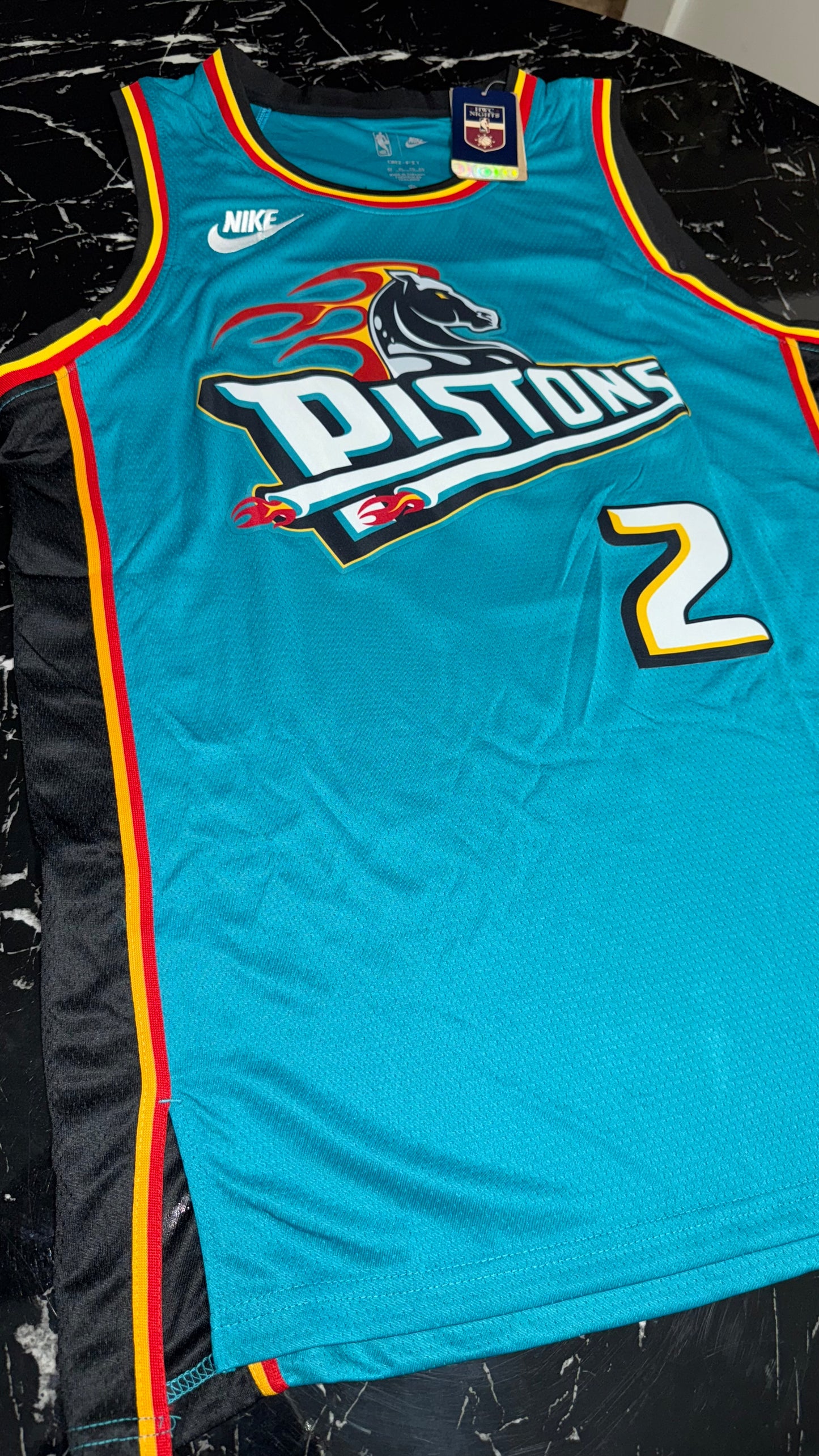 Detroit Pistons NBA - Camiseta Retro Teal Horse