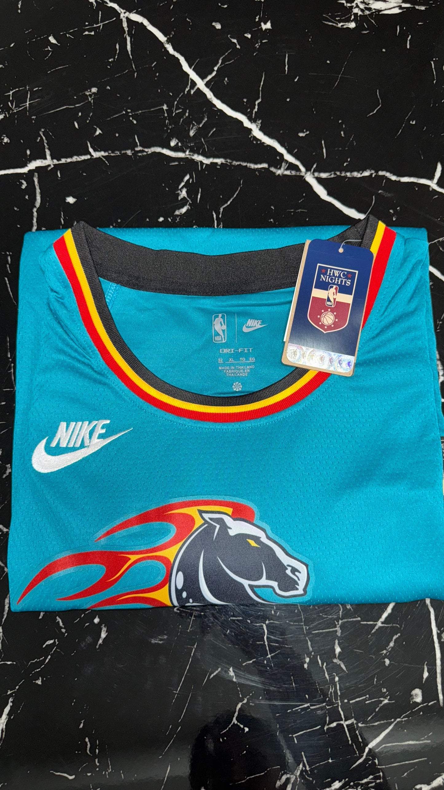 Detroit Pistons NBA - Camiseta Retro Teal Horse