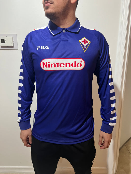 Fiorentina 1998/99 Local Manga Larga - Camiseta Retro