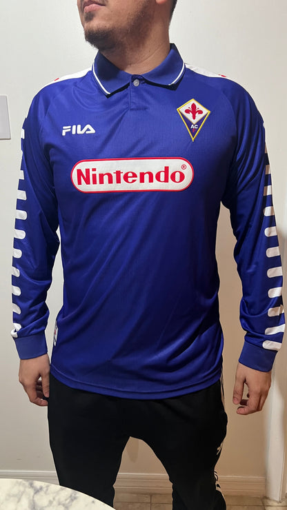 Fiorentina 1998/99 Local Manga Larga - Camiseta Retro