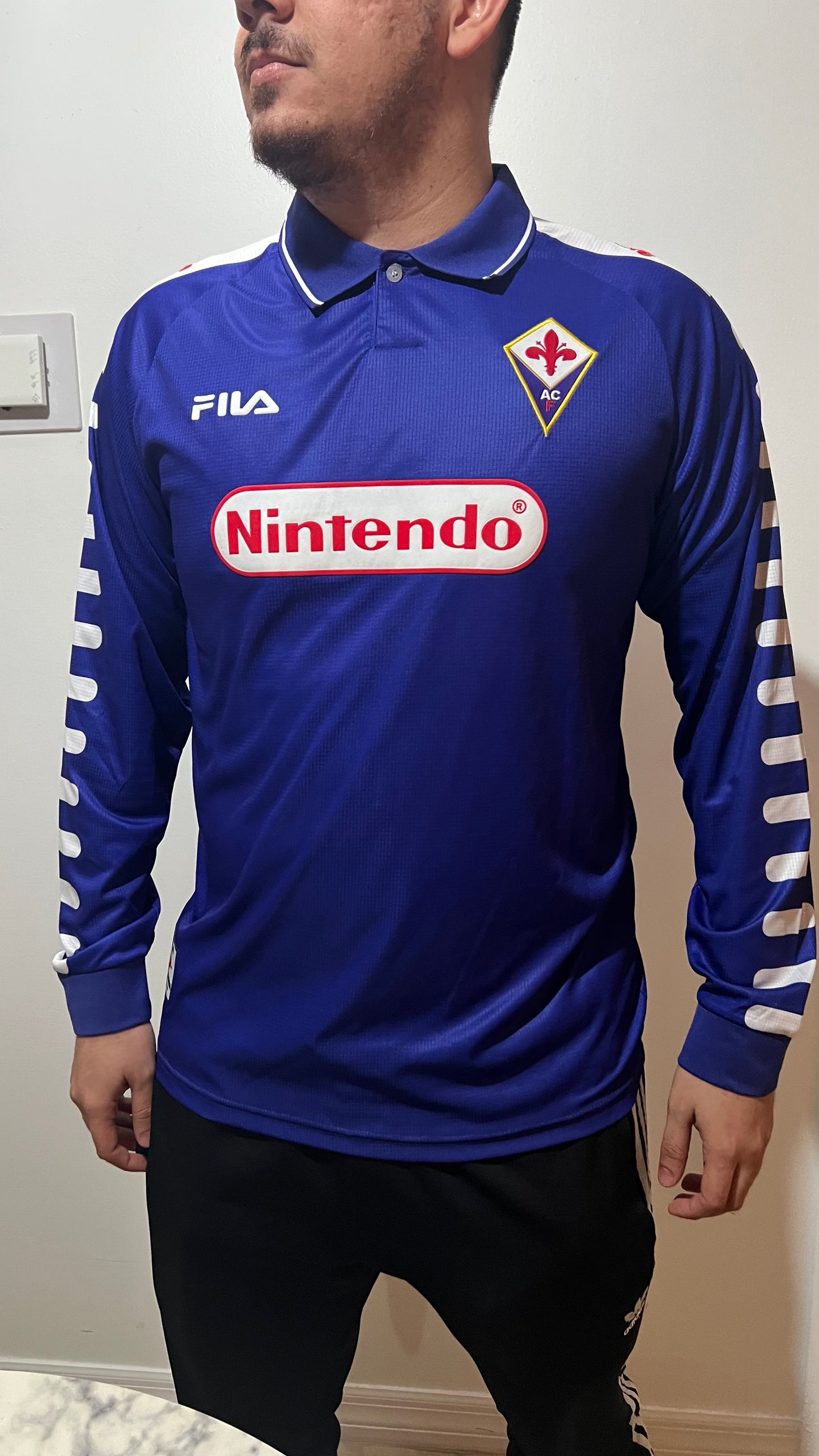 Fiorentina 1998/99 Local Manga Larga - Camiseta Retro
