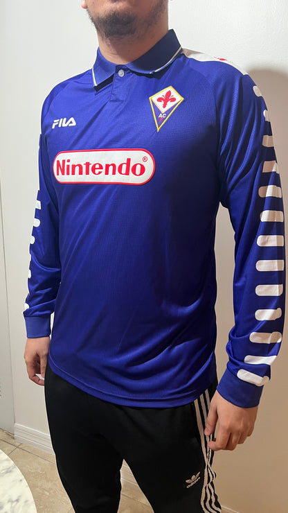 Fiorentina 1998/99 Local Manga Larga - Camiseta Retro