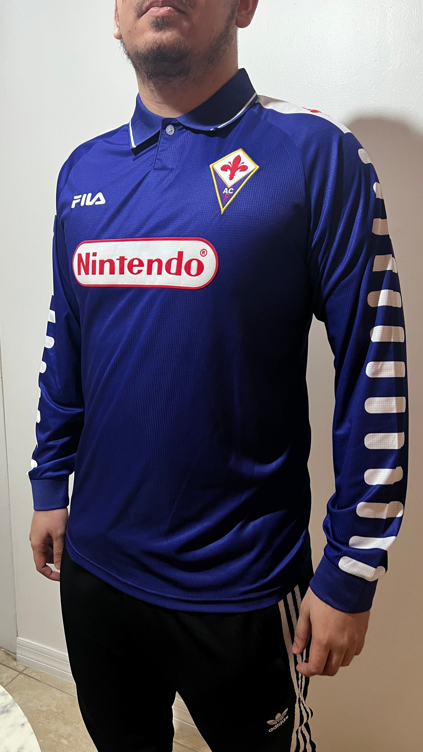 Fiorentina 1998/99 Local Manga Larga - Camiseta Retro
