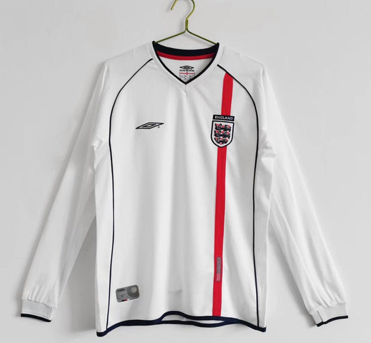 Inglaterra 2002 Local Manga Larga - Camiseta Retro
