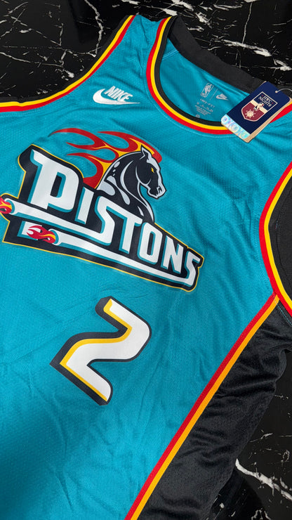 Detroit Pistons NBA - Camiseta Retro Teal Horse