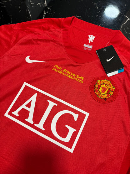 Manchester United 2007/08 Local Manga Larga - Camiseta Retro