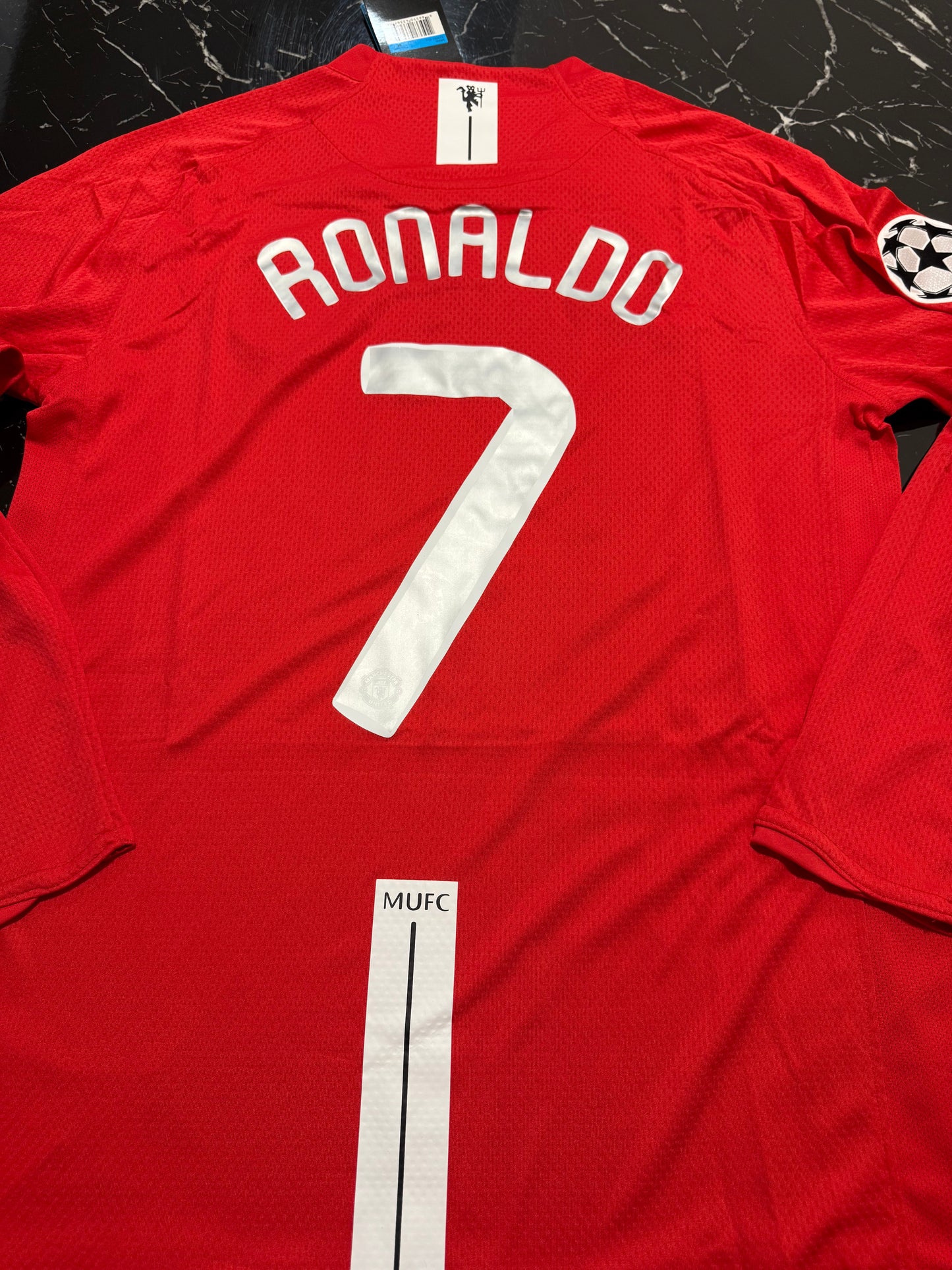 Manchester United 2007/08 Local Manga Larga - Camiseta Retro