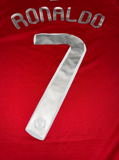 Manchester United 2007/08 Local Manga Larga - Camiseta Retro