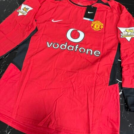 🟡Manchester United 2002/03 – Camiseta Local Manga Larga Retro