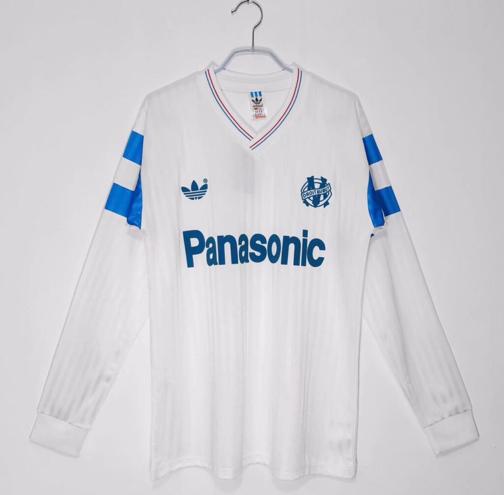 🟡 Olympique de Marseille 1990/91 – Camiseta Local Retro Manga Larga