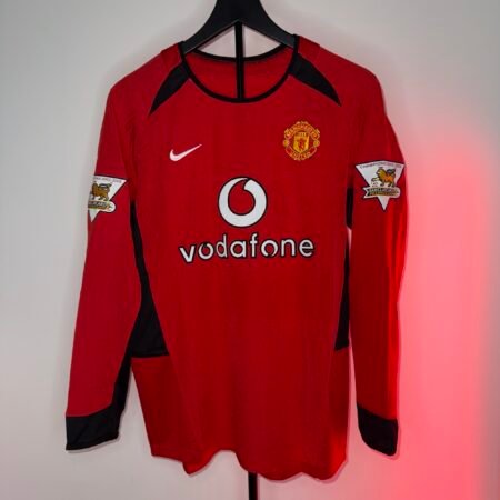 🟡Manchester United 2002/03 – Camiseta Local Manga Larga Retro