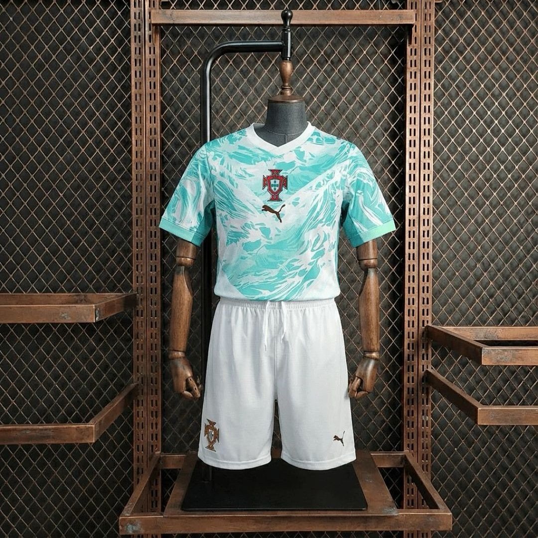🟡 Portugal 2026 Visitante - Conjunto Infantil