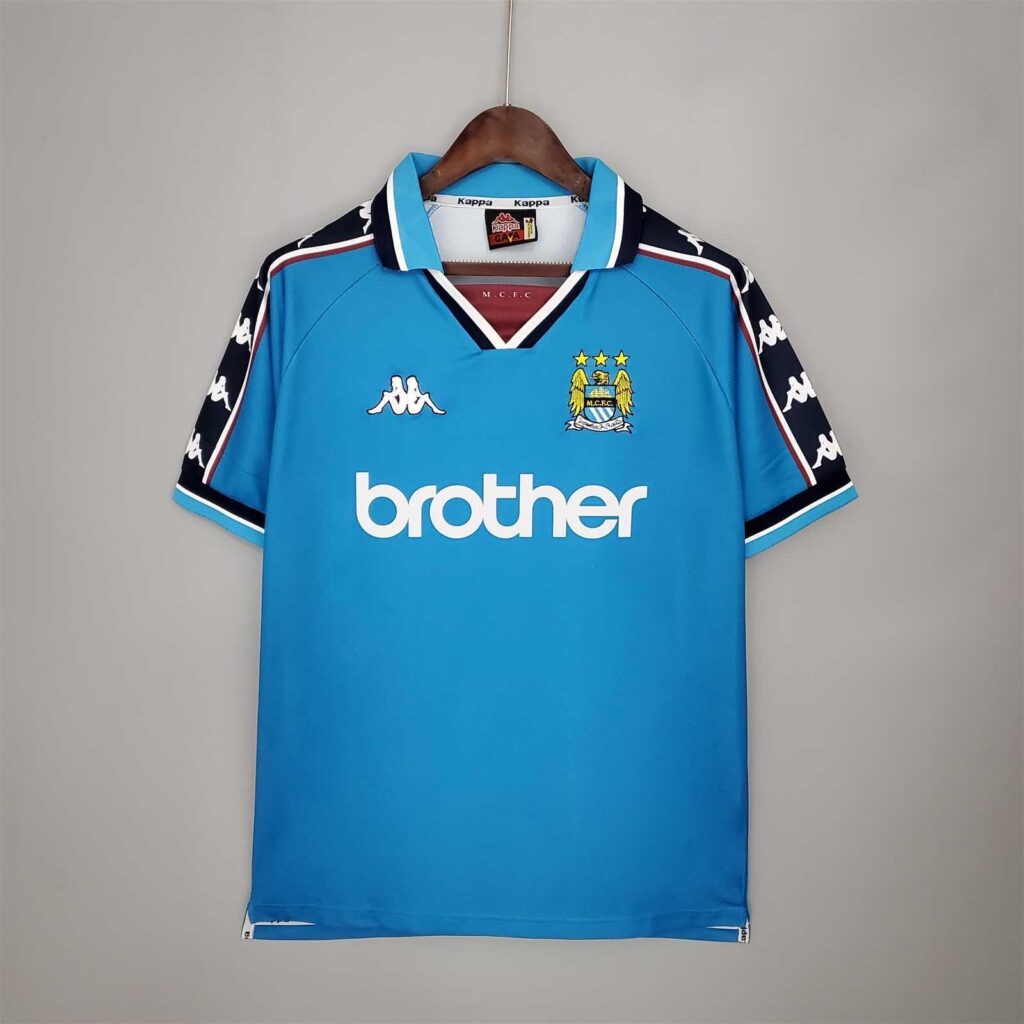 🟡 Manchester City 1997/99 Local - Camiseta Retro