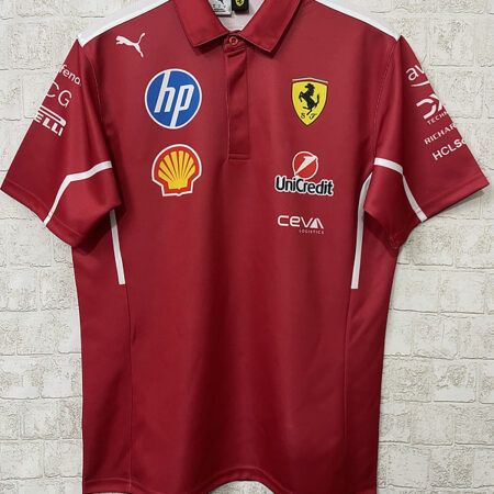 🟡 Ferrari 2025 – Polo F1 Rojo con Cuello