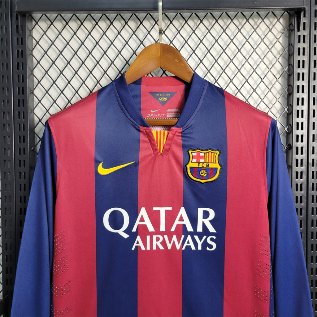 🟡 Barcelona 2014/15 Local – Camiseta Retro Manga Larga