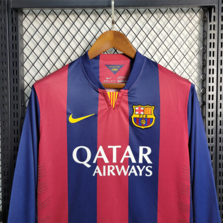 🟡 Barcelona 2014/15 Local – Camiseta Retro Manga Larga