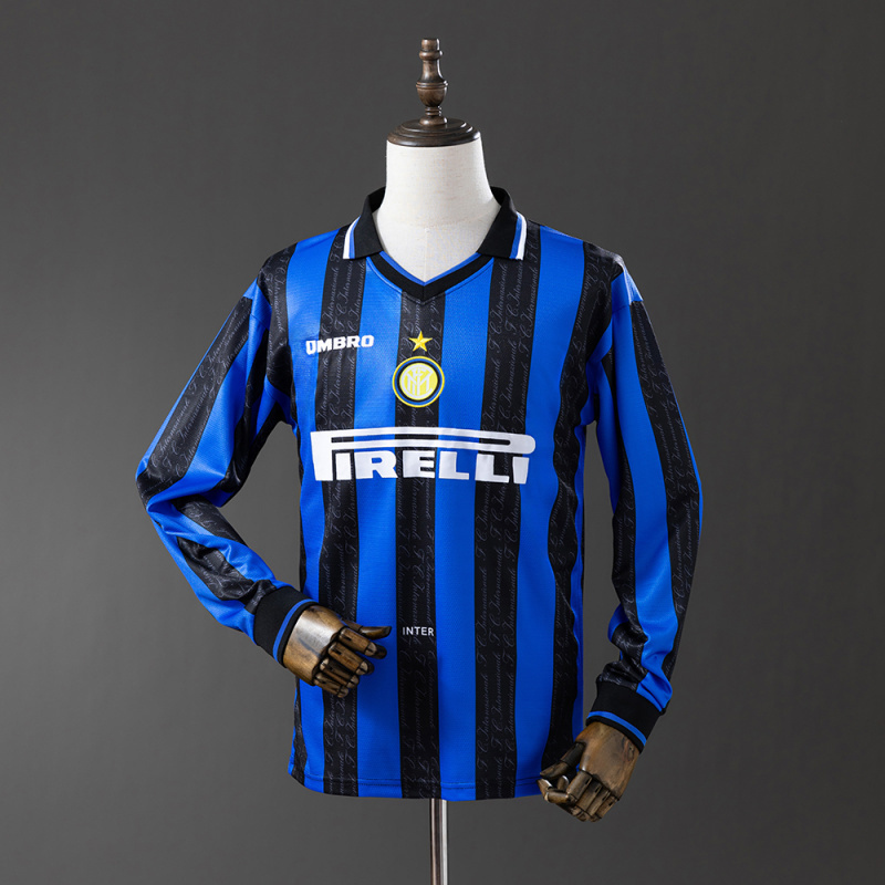 🟡 Inter Milán 1997/98 Local – Camiseta Retro Manga Larga