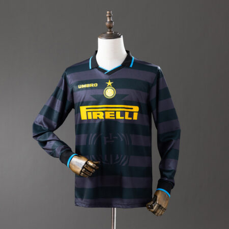 🟡 Inter Milán 1997/98 Visitante – Camiseta Retro Manga Larga
