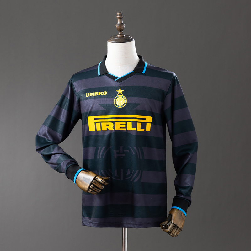 🟡 Inter Milán 1997/98 Visitante – Camiseta Retro Manga Larga