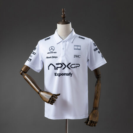 🟡 Mercedes 2025 – Polo F1 Blanco, Modelo 2