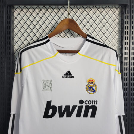 🟡 Real Madrid 2009/10 Local – Camiseta Retro Manga Larga