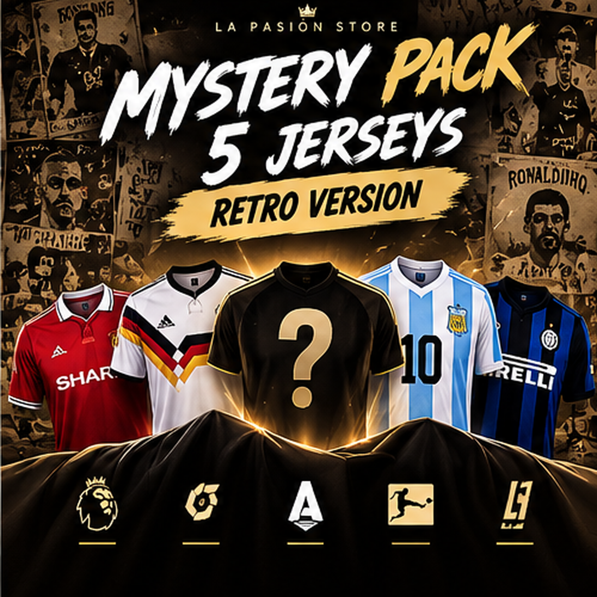 Mystery Pack de 5 camisetas, versión Retro
